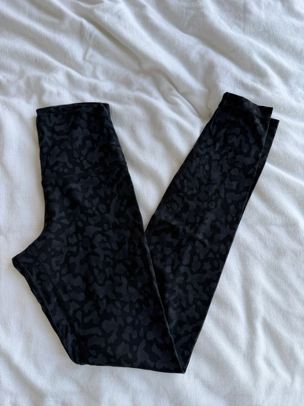 Black Camouflage Pattern Active Leggings